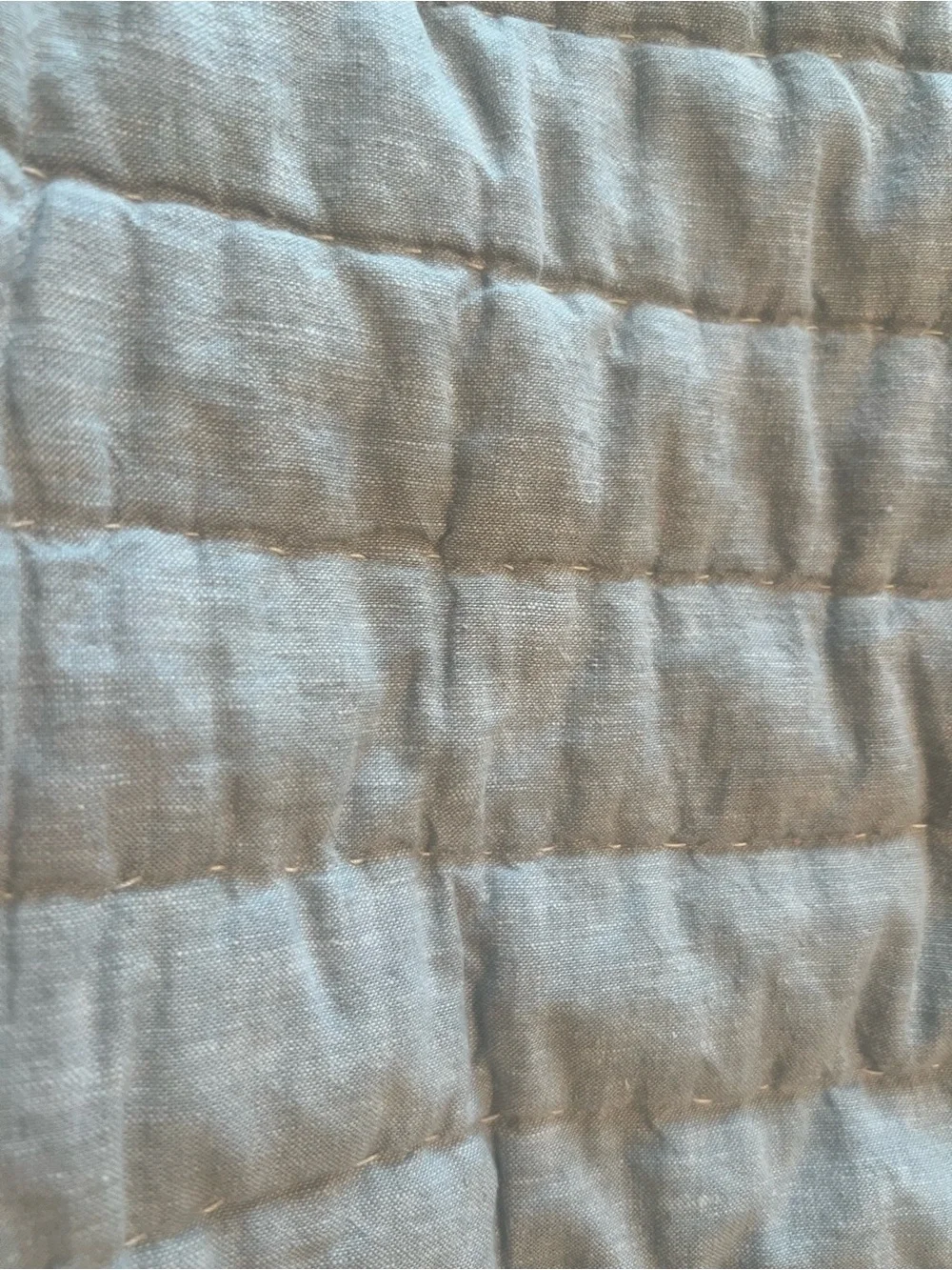 2 West Elm European Flax Linen and Cotton Pick Stitch Arctic Blue King Shams (2)